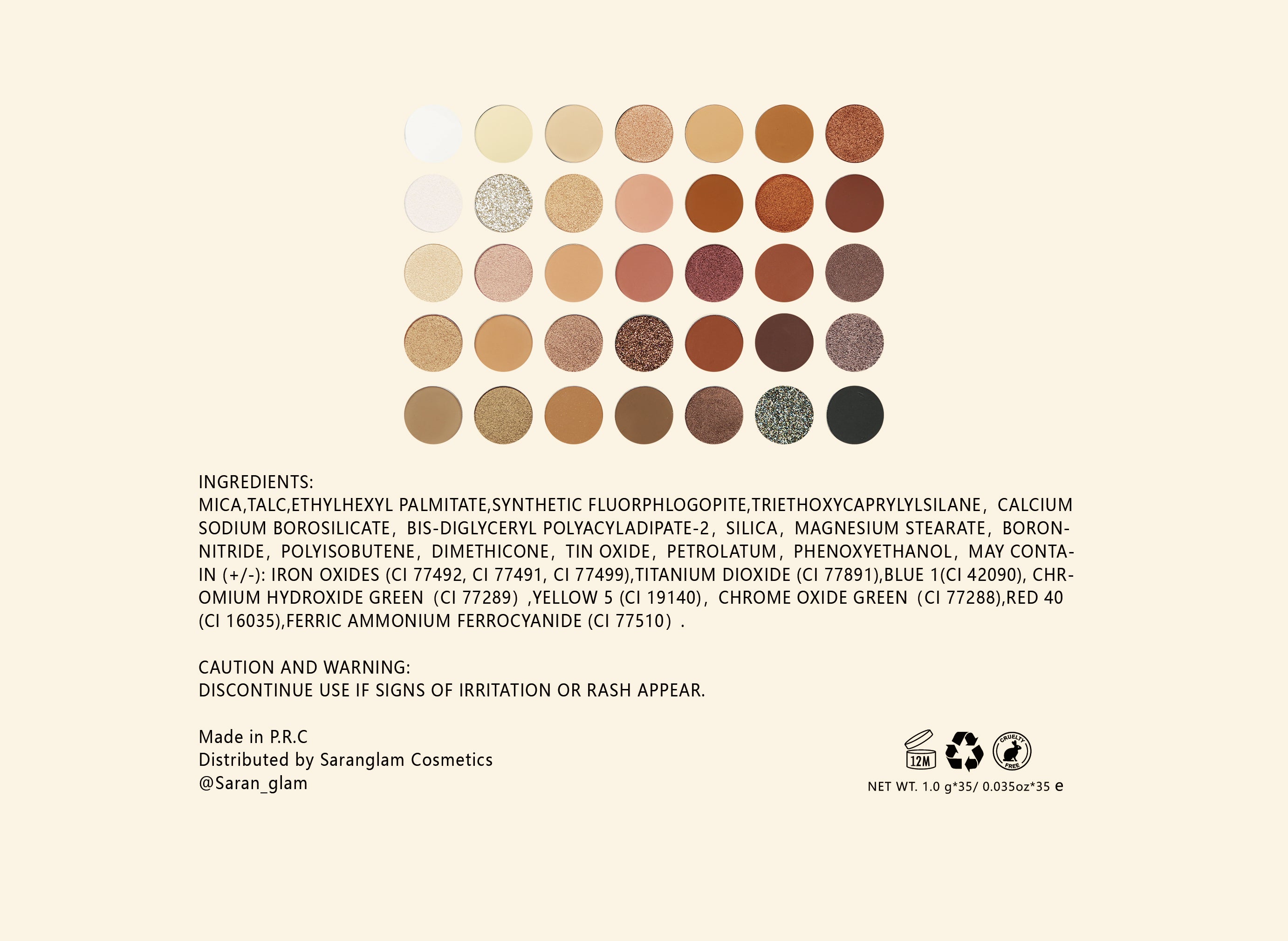 Image of Fards à paupières Saranglam – teintes mates, satinées et pailletées